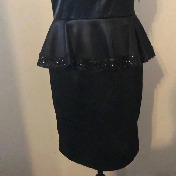 Taylor Black Peplum Dress - Picture 3 of 9